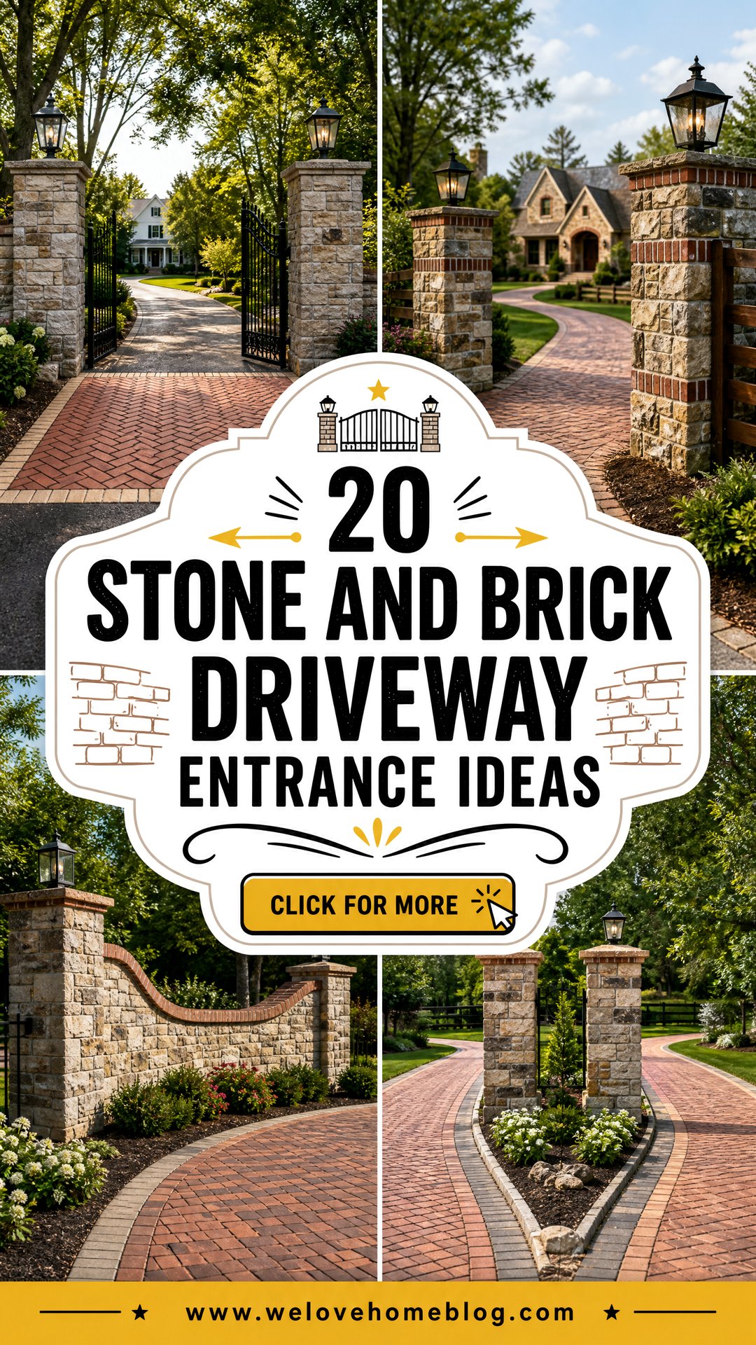 20 Stone and Brick Driveway Entrance Ideas With Warm Charm - 20 Stone and Brick Driveway Entrance Ideas With Warm Charm