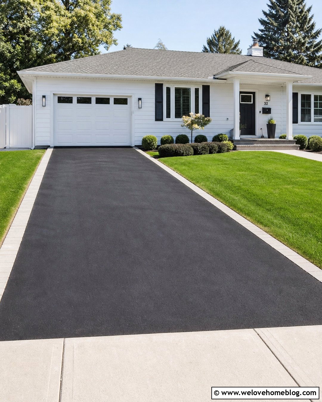 Straight Asphalt Driveway With Flush Concrete Border - 20 asphalt driveway with concrete border ideas