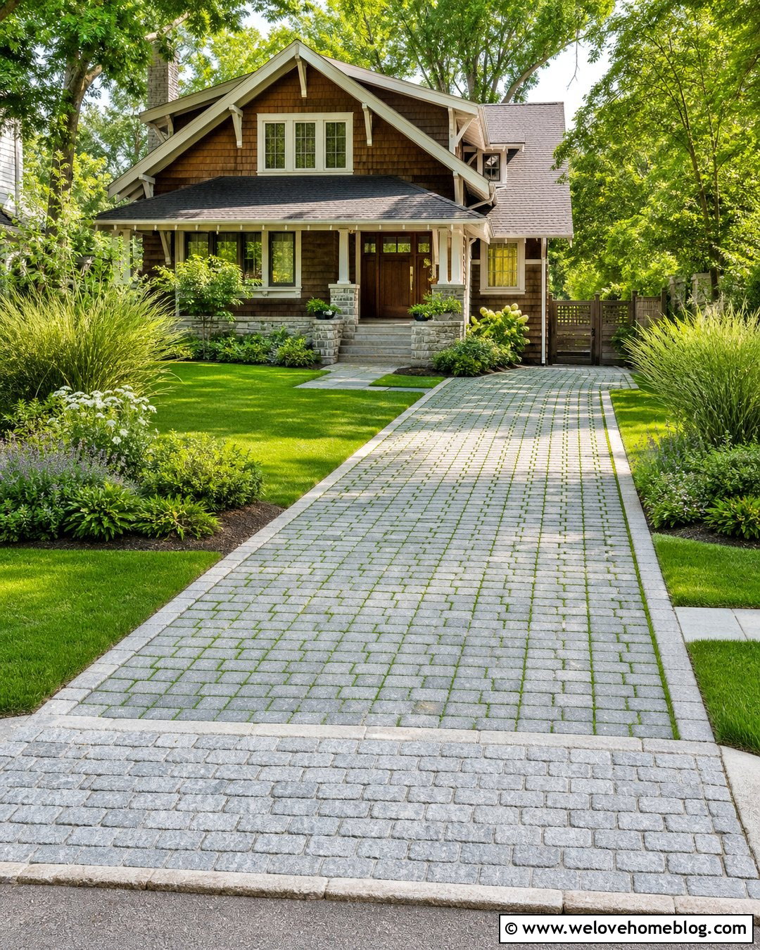 Straight Cobblestone Grass Driveway - 20 cobblestone grass driveway ideas