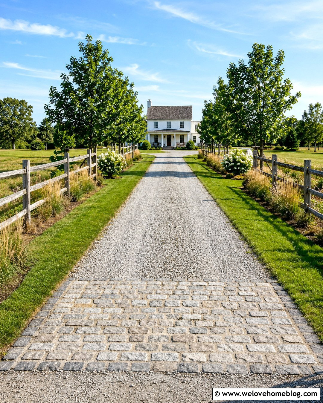 Straight Country Gravel Driveway With Split Rail Fencing - 20 country driveway landscaping ideas