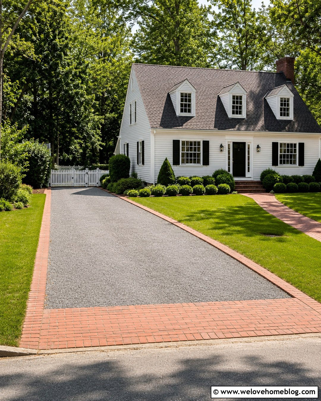 Straight Crusher Run Driveway With Brick Edging