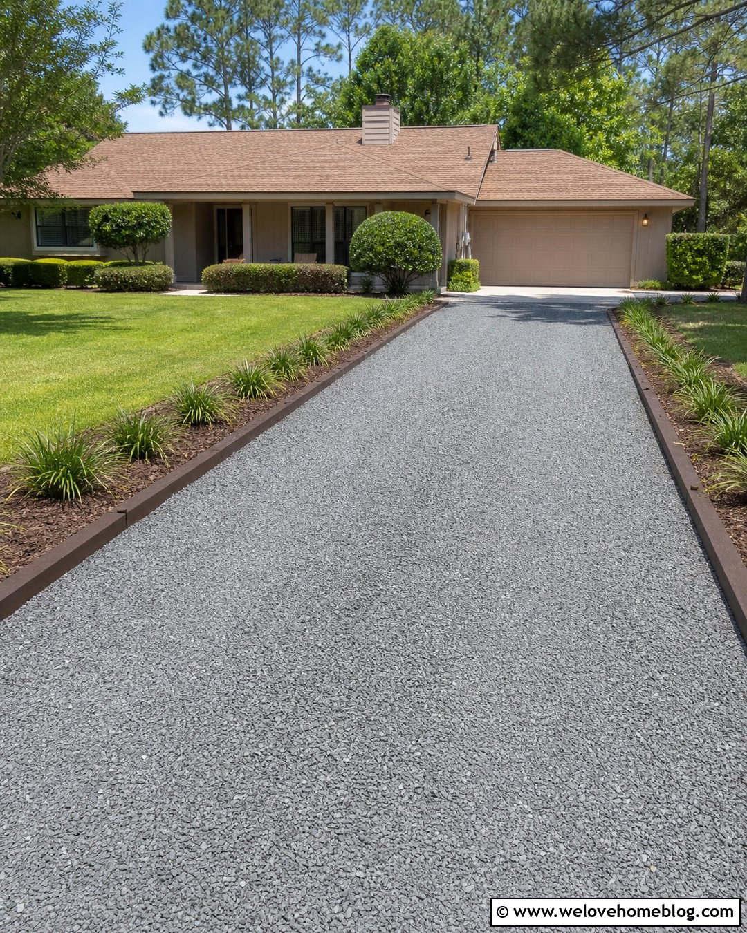 Straight Gravel Driveway With Railroad Tie Edging - 20 Gravel Driveway Edging Railroad Ties Ideas