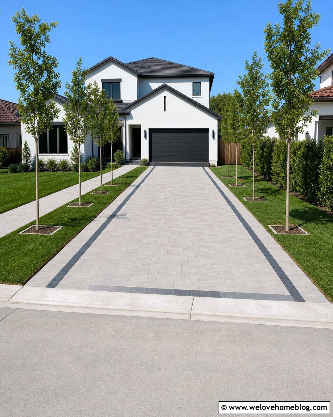 Straight Paver Driveway - 40 driveway pavers ideas