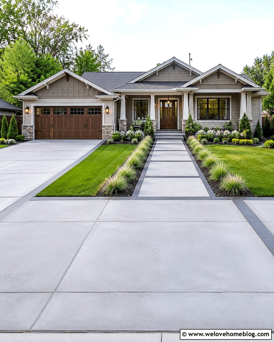 Straight Paver Path From Driveway To Front Door - 20 Path From Driveway To Front Door Ideas