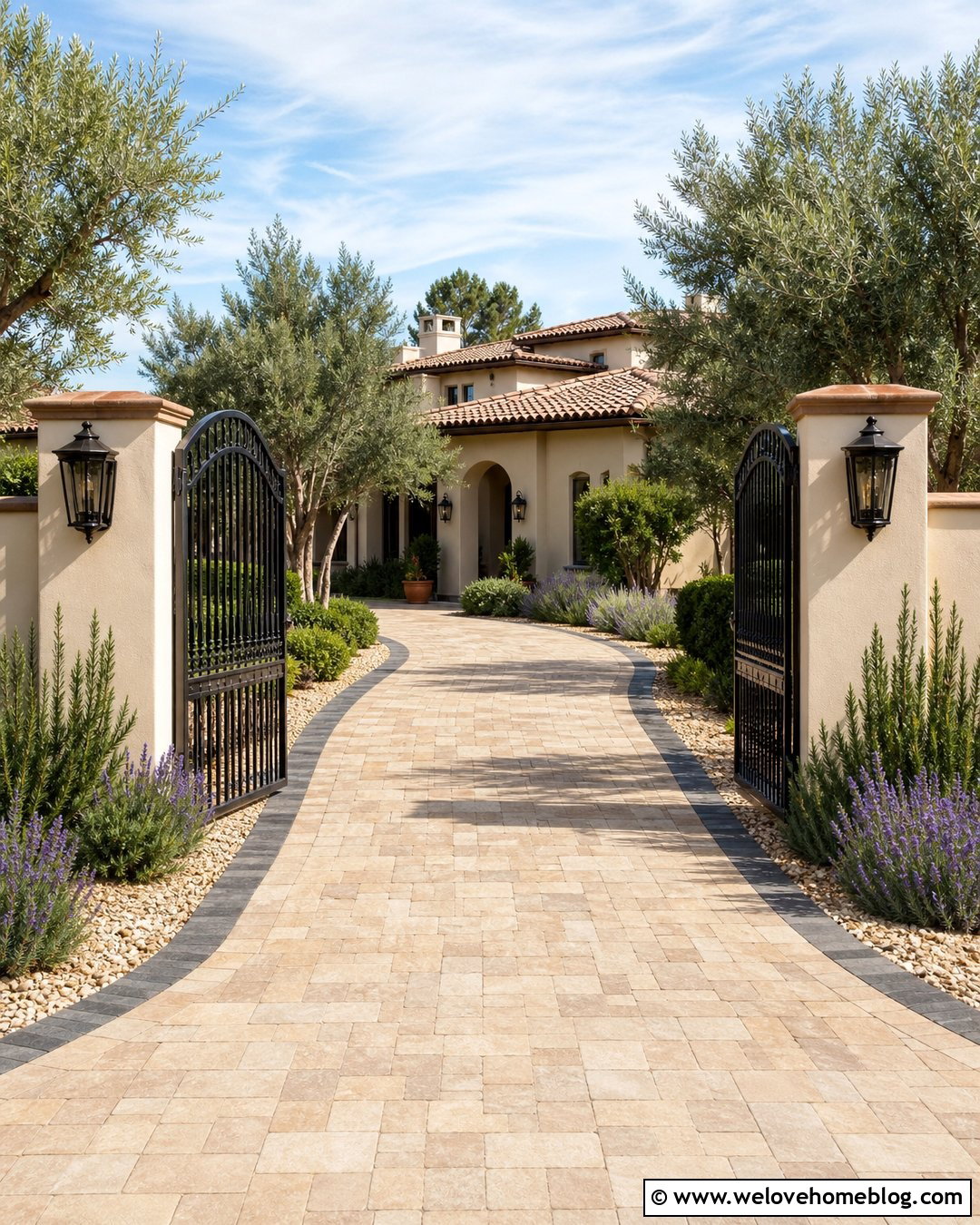 Stucco Pillar Driveway Gate - 35 entrance gates driveway ideas