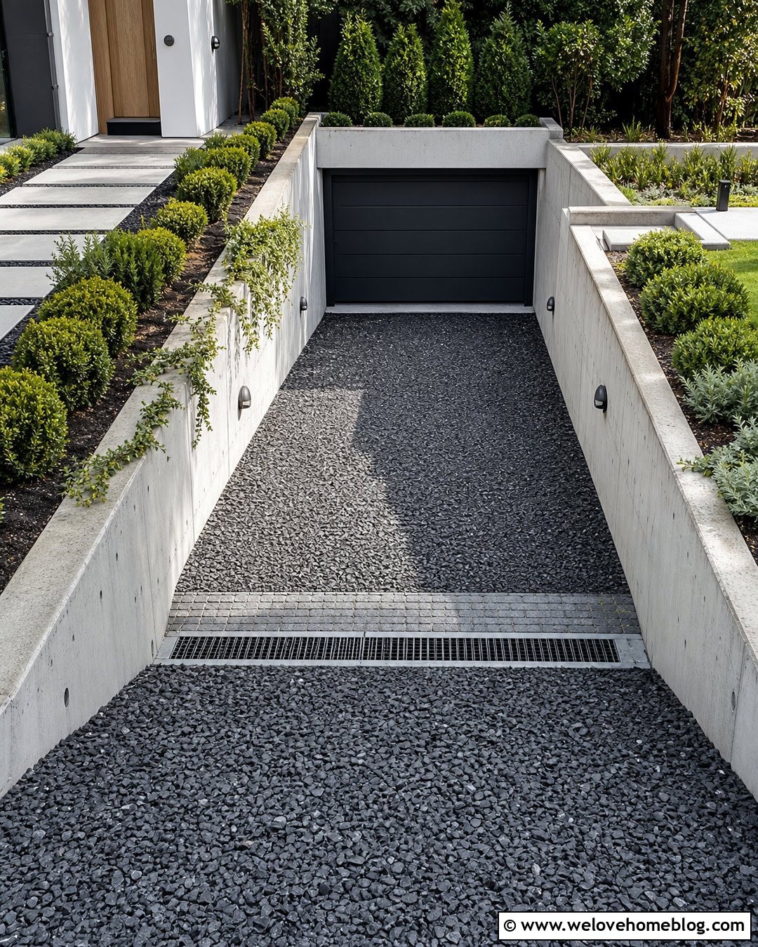 Sunken Gravel Driveway With Box Drain - 20 Gravel Driveway Drain Ideas