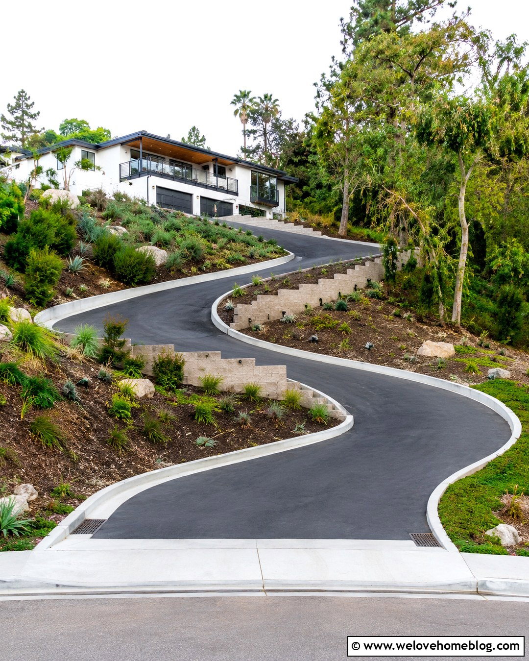 Switchback Asphalt Steep Driveway - 20 How To Make A Steep Driveway Ideas