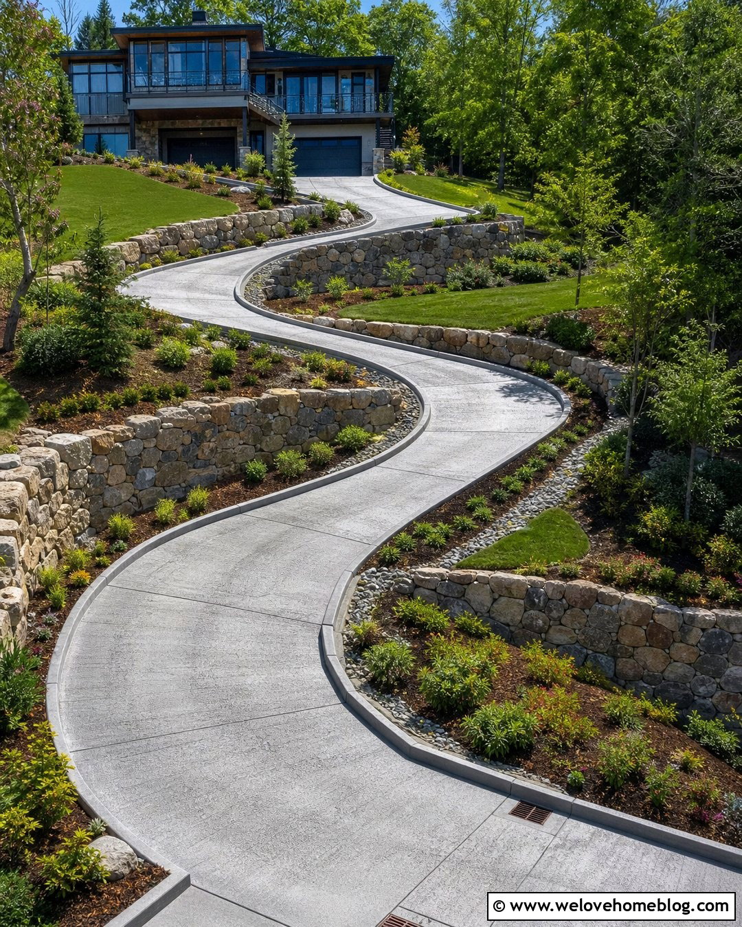 Switchback Steep Driveway - 35 Steep Driveway Ideas