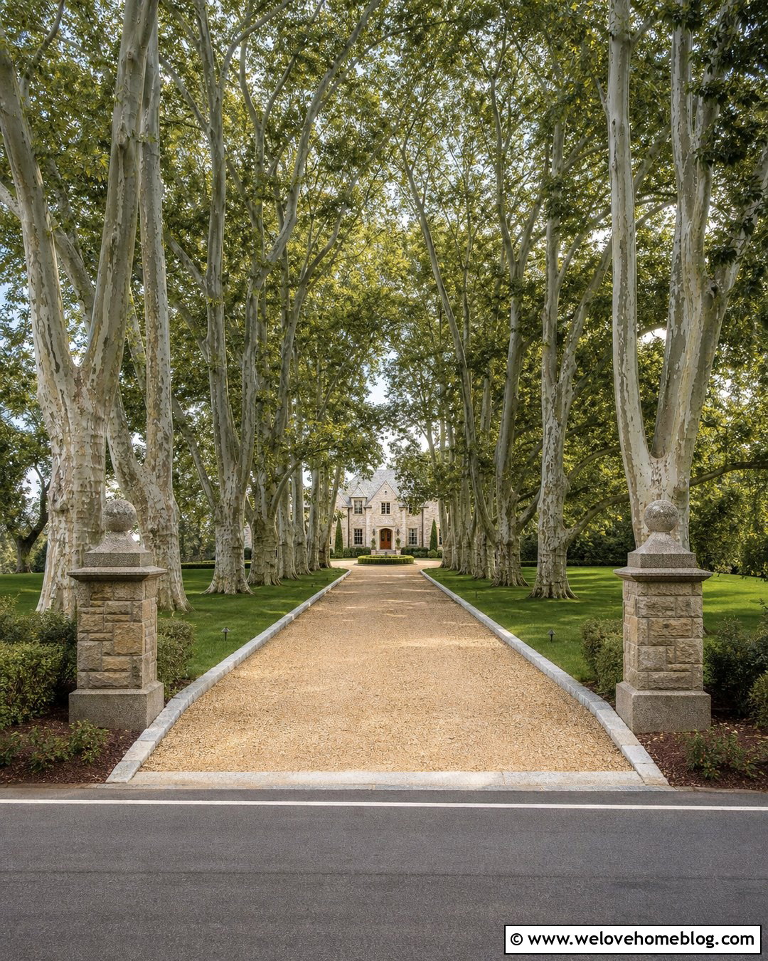 Sycamore Tree Lined Estate Driveway - 25 trees lining driveway ideas