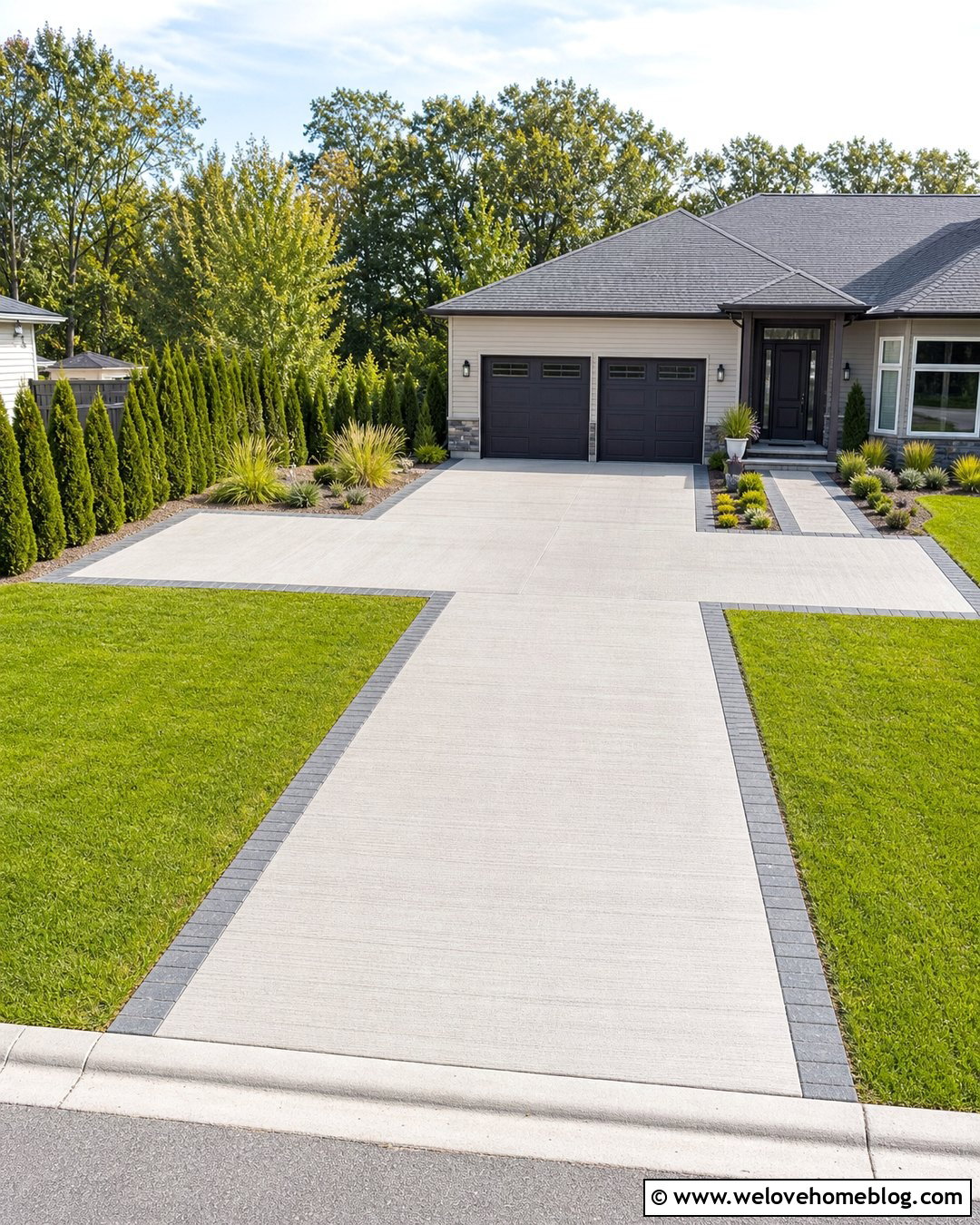 T Shaped Side Garage Driveway Turnaround - 25 Side Garage Driveway Layout Ideas