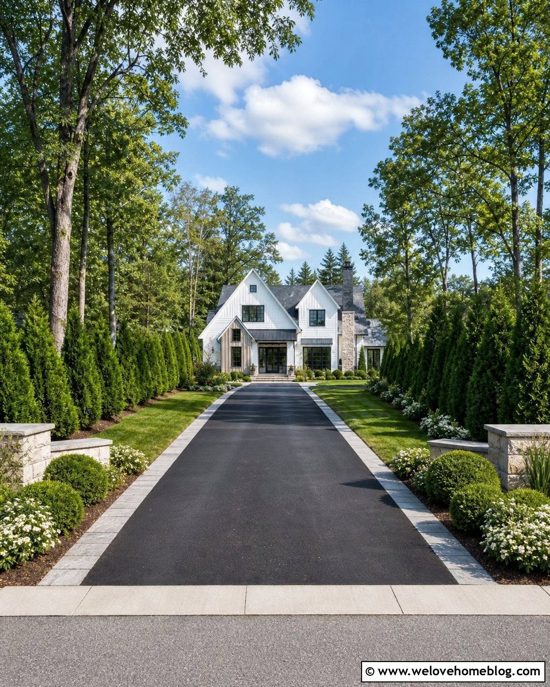 Tall Evergreen Hedge Driveway - 20 Hedge Driveway Ideas