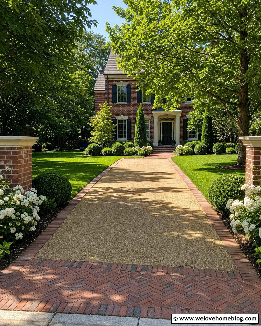 Tan Stone Dust Driveway With Brick Edging - 20 Stone Dust Driveway Ideas