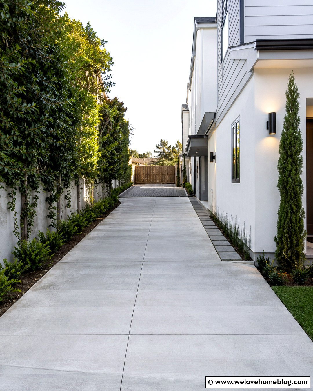 Tandem Driveway With Contrasting Parking Zones - 20 driveway for small lots ideas