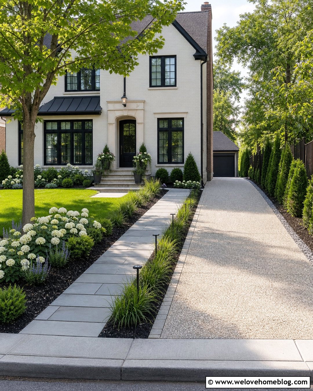 Tandem Driveway With Separate Front Walkway - 20 Driveway Small Front Garden With Parking Ideas