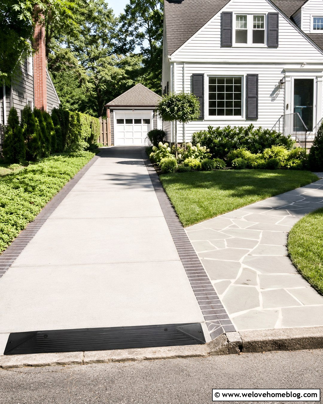 Tapered Driveway Curb Ramp For A Narrow Driveway - 20 Driveway Curb Ramp Ideas