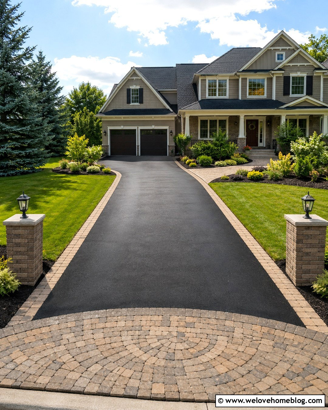 Tarmac Driveway With Block Paver Entrance - 20 Tarmac Driveway Curb Appeal Ideas