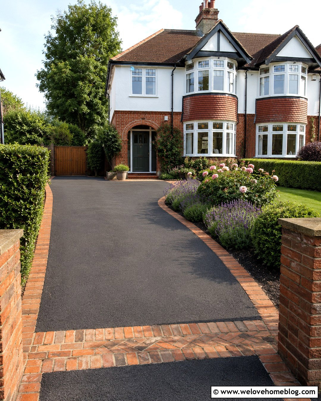 Tarmac Driveway With Brick Edging