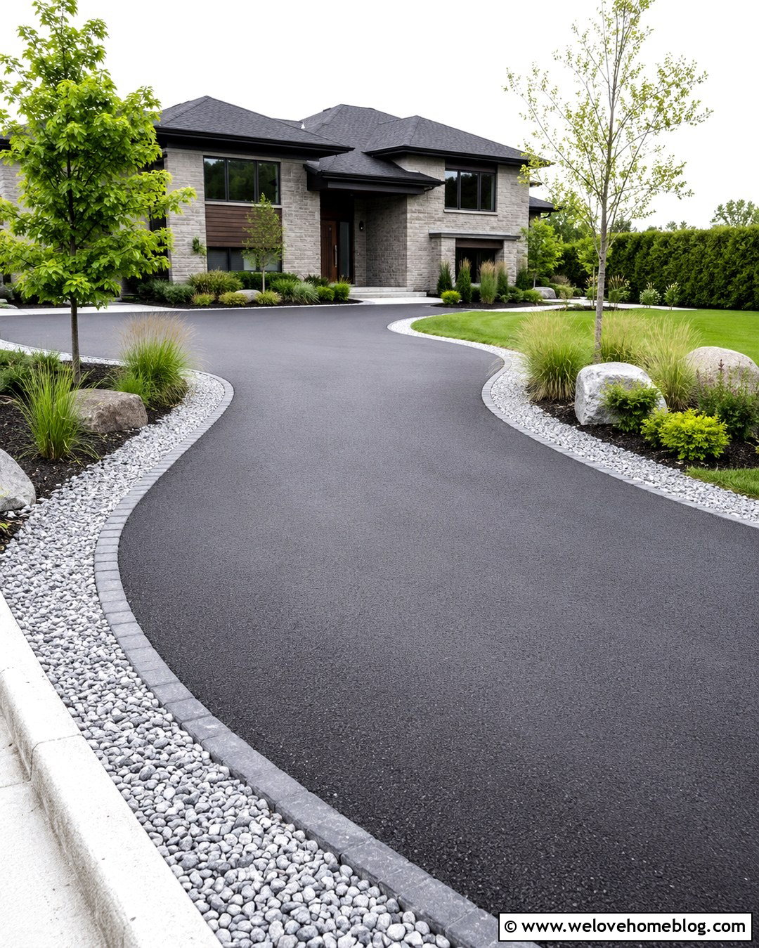 Tarmac Driveway With Gravel Drainage Border - 20 Tarmac Driveway Curb Appeal Ideas