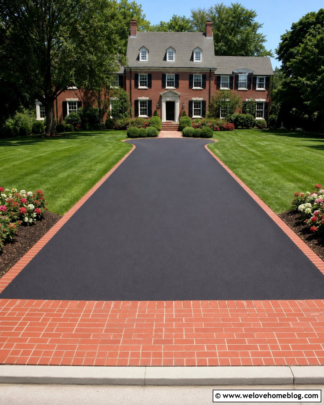 Tarmac Driveway With Red Brick Border - 20 Tarmac Driveway With Border Ideas