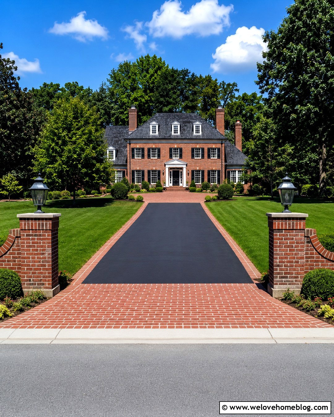 Tarmac Driveway With Red Brick Border - 20 Tarmac Driveway Curb Appeal Ideas