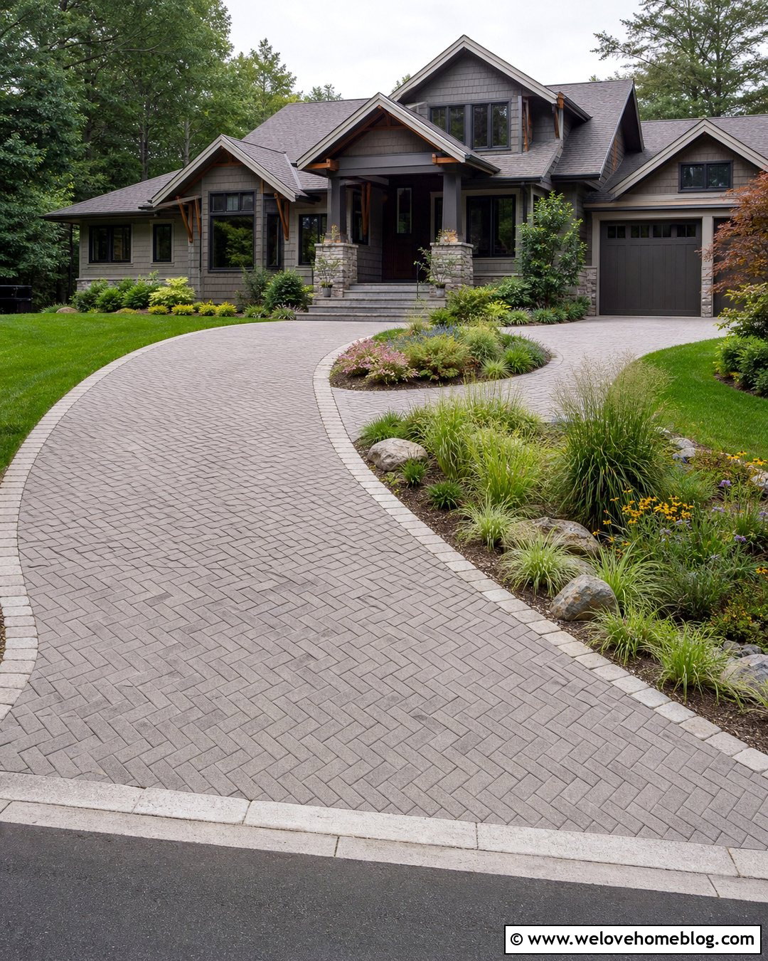 Techo Bloc Permeable Driveway With Rain Garden - 20 Techo Bloc Driveway Pavers Ideas
