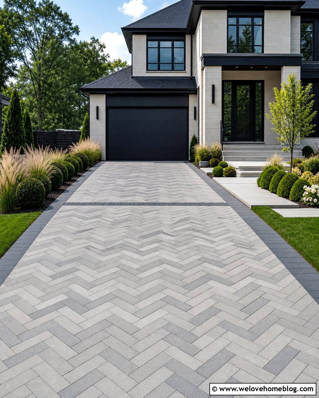 Techo Bloc Westmount Two Tone Driveway - 20 Techo Bloc Driveway Pavers Ideas