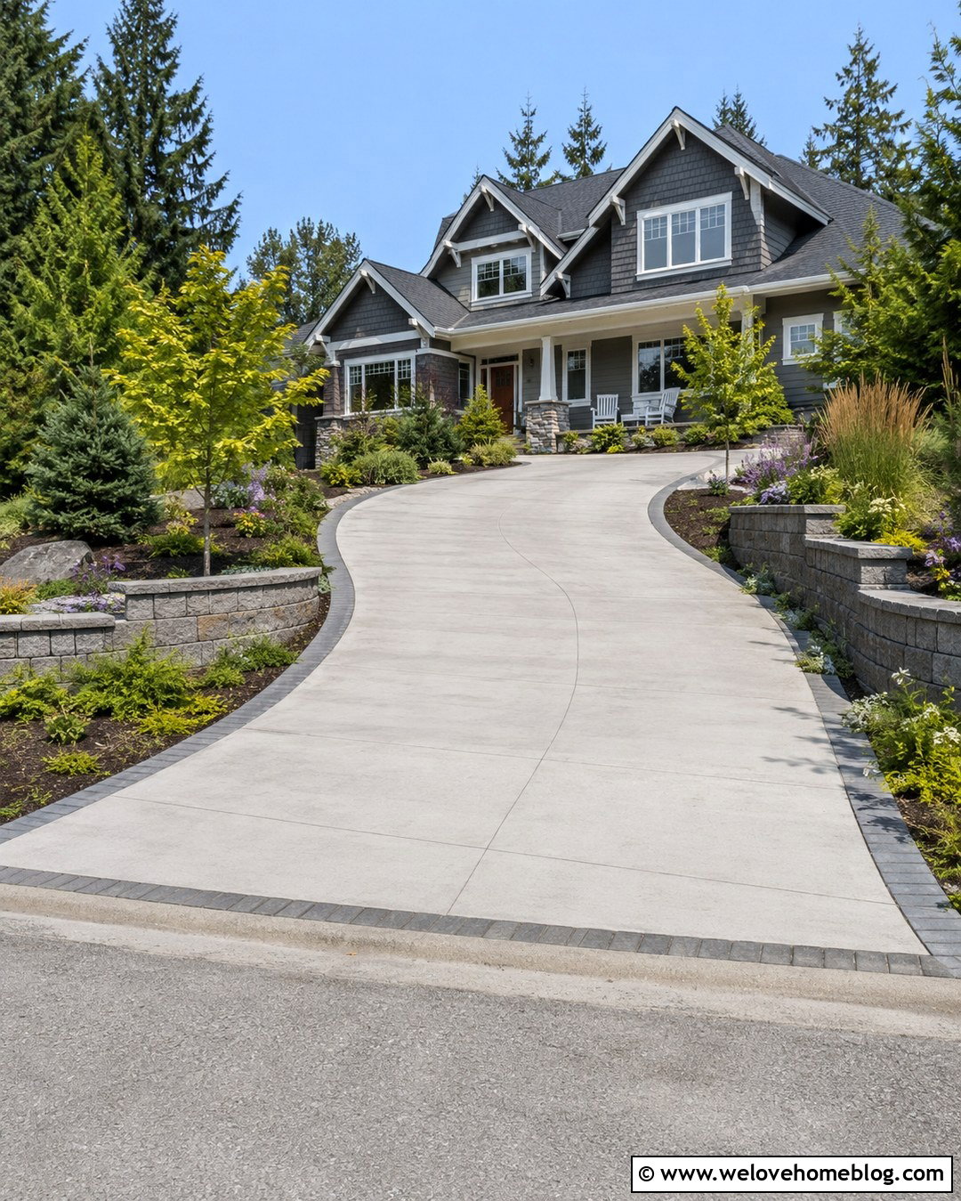 Terraced Driveway Retaining Wall With Planting Beds - 20 driveway retaining wall hillside ideas