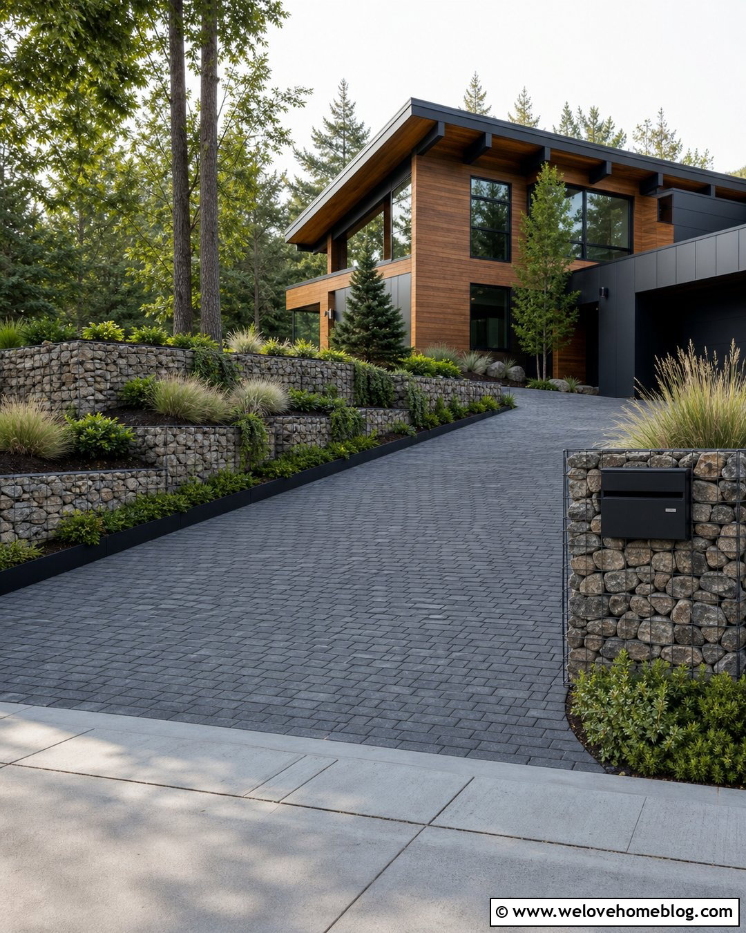 Terraced Driveway With Gabion Walls - 20 terrace driveway ideas