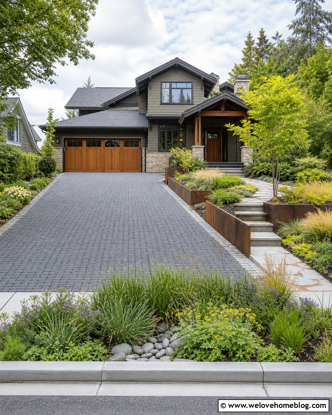 Terraced Driveway With Native Plants - 20 terrace driveway ideas