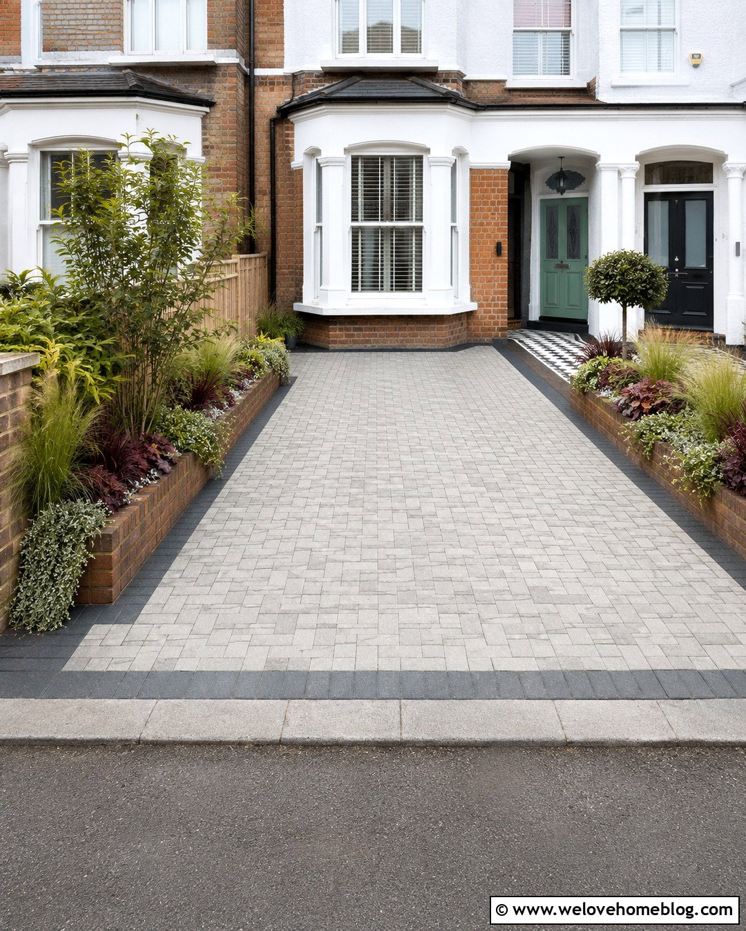 Terraced House Driveway With Raised Planters - 20 Terraced House Driveway Ideas