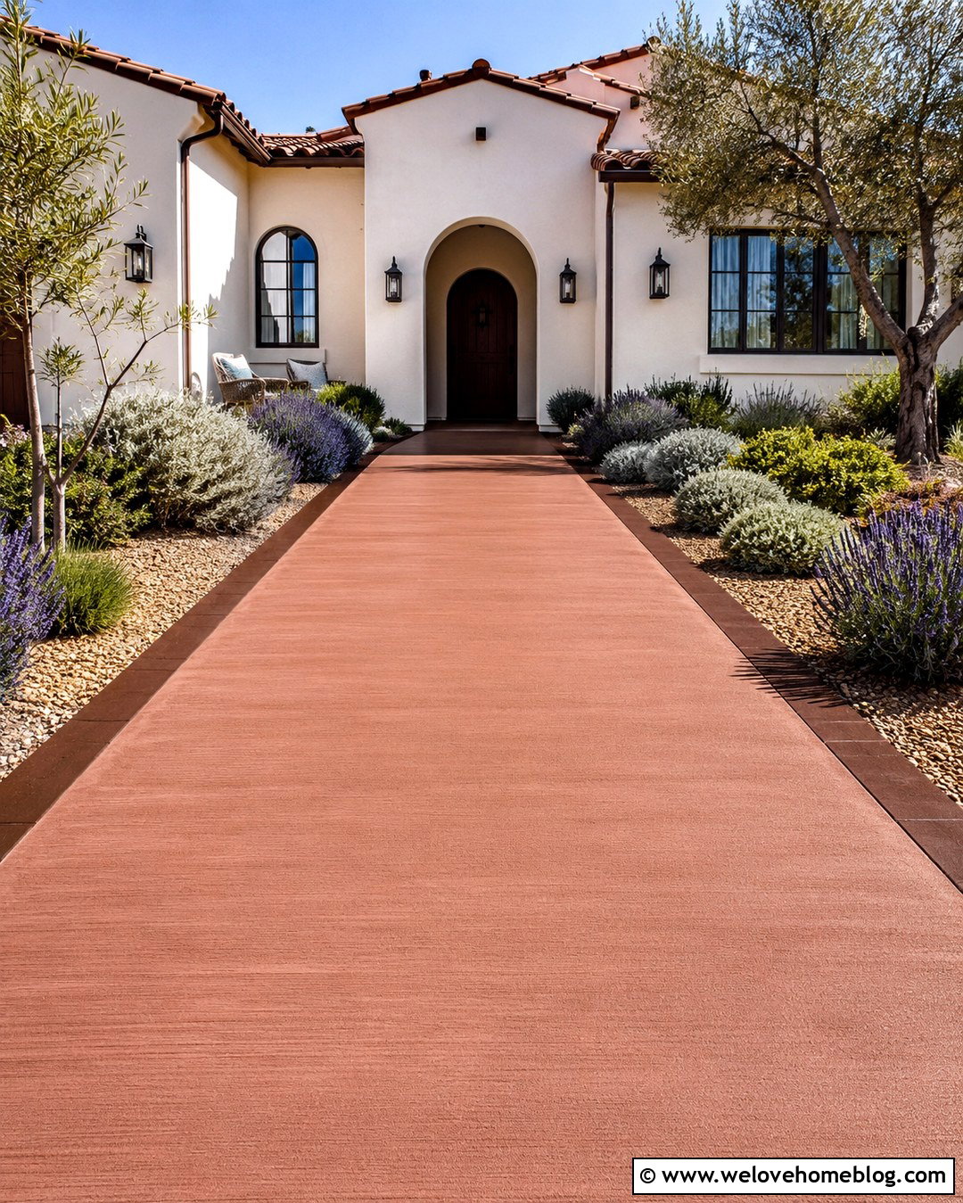 Terracotta Painted Concrete Driveway - 20 driveway paint concrete ideas