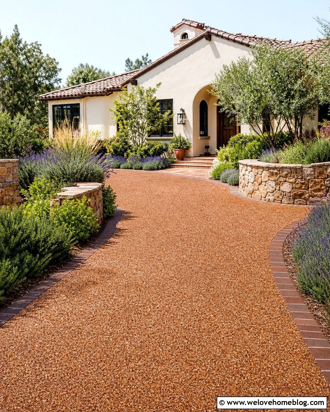 Terracotta Resin Driveway With Mediterranean Planting - 40 resin driveway ideas