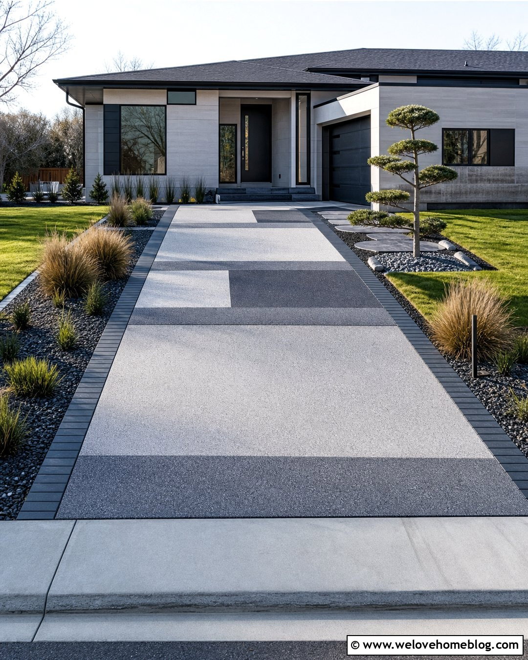 Terrazzo Driveway With Geometric Color Blocks - 20 Terrazo Driveway Ideas