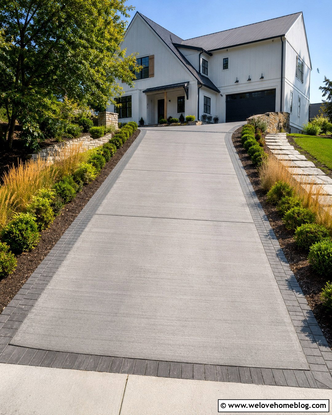 Textured Concrete Steep Driveway - 20 How To Make A Steep Driveway Ideas