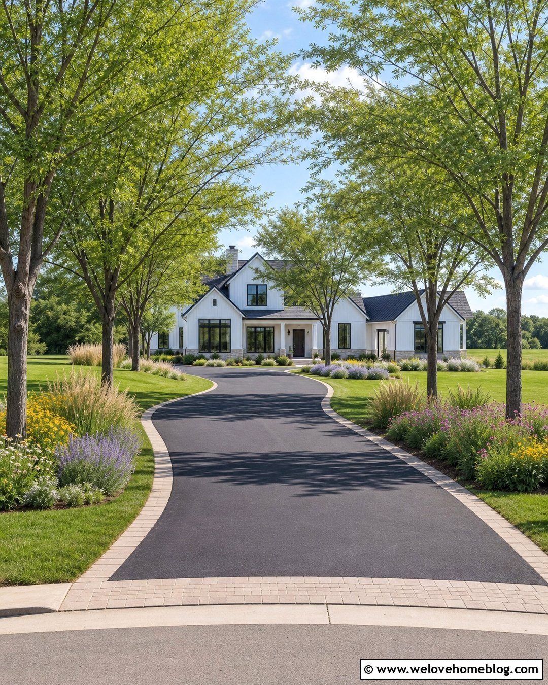 Thornless Honeylocust Trees Along An Asphalt Driveway - 25 best trees to line a long driveway ideas