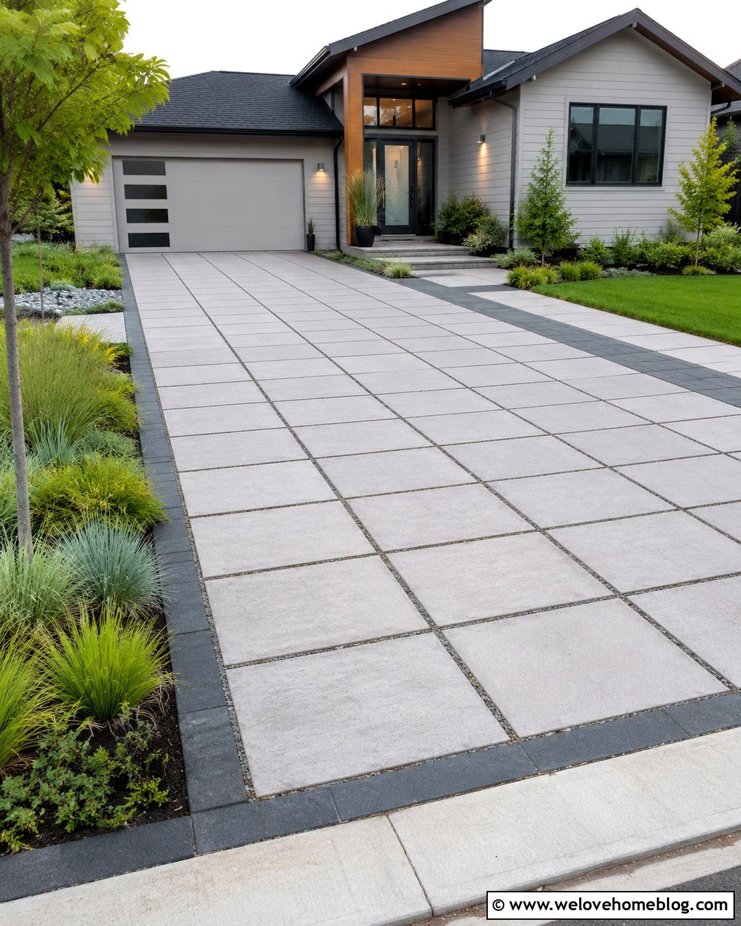 Tile Driveway With Permeable Joints - 20 Tile Driveway Ideas