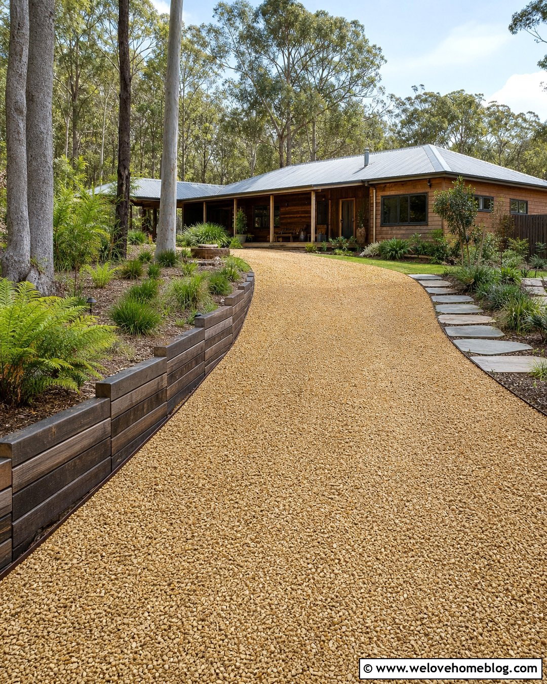 Timber Driveway Retaining Wall - 35 Driveway Retaining Wall Ideas