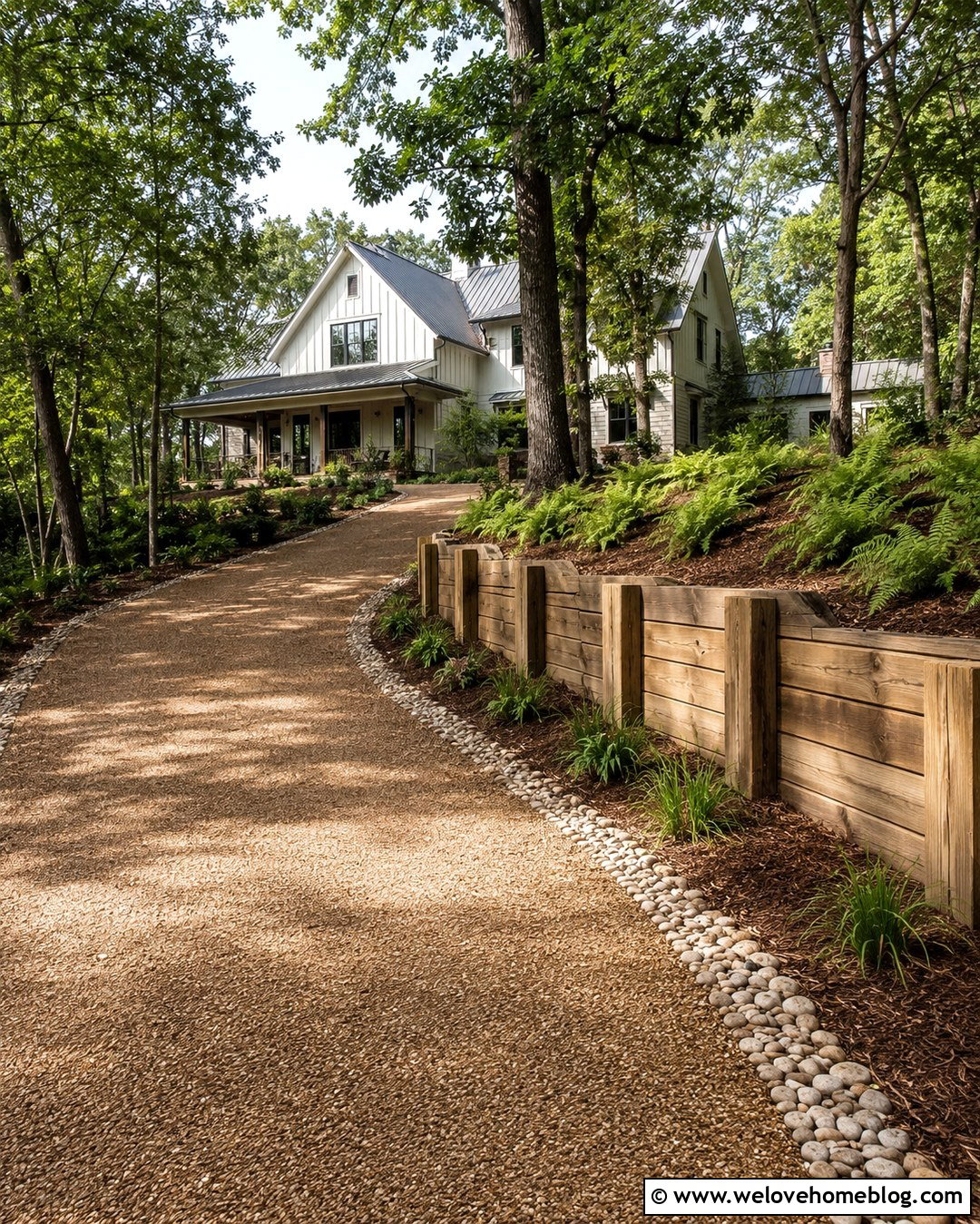Timber Retaining Wall Beside Gravel Driveway - 20 Retaining Wall Beside Driveway Ideas