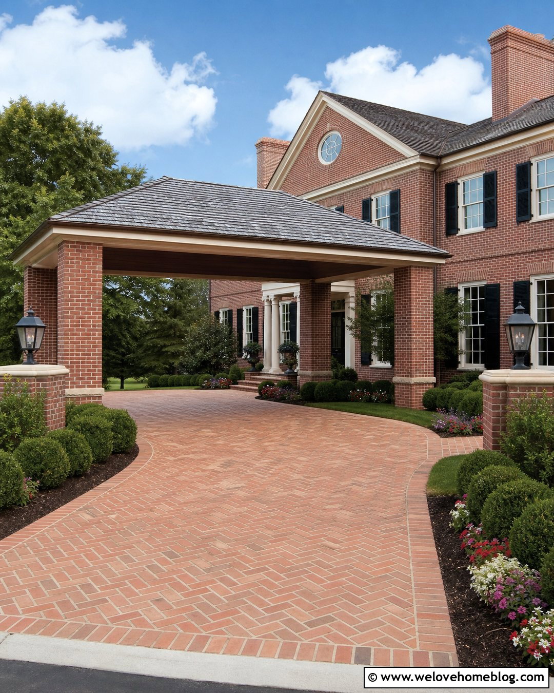 Traditional Brick Driveway Canopy - 25 driveway canopy ideas