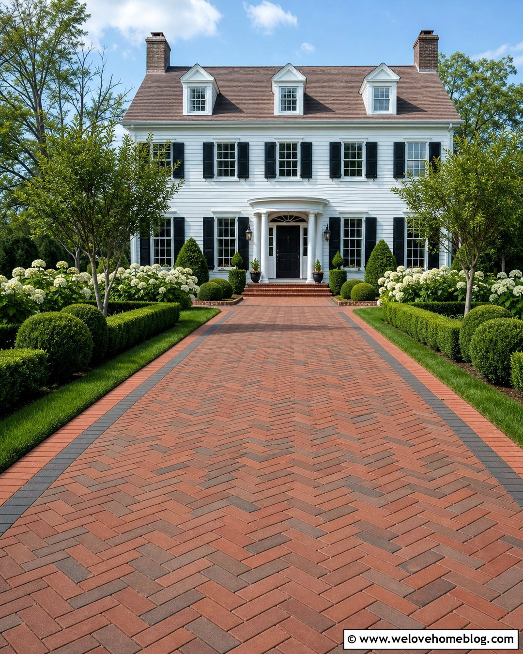 Traditional Brick Front Driveway - 45 Front Driveway Ideas