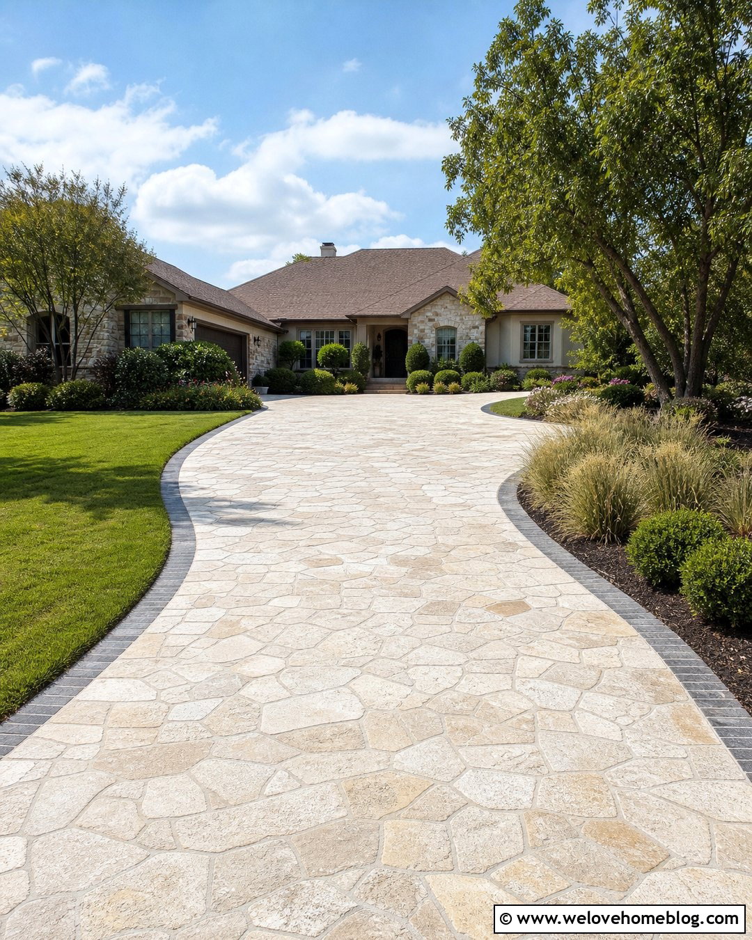 Travertine Crazy Pave Driveway - 25 Crazy Pave Driveway Ideas