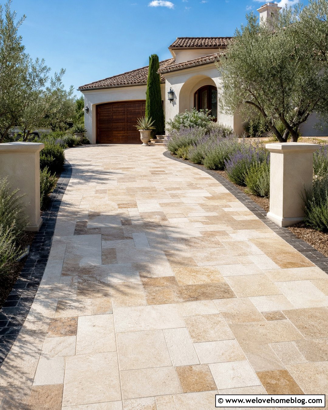 Travertine Paver Driveway - 40 driveway pavers ideas