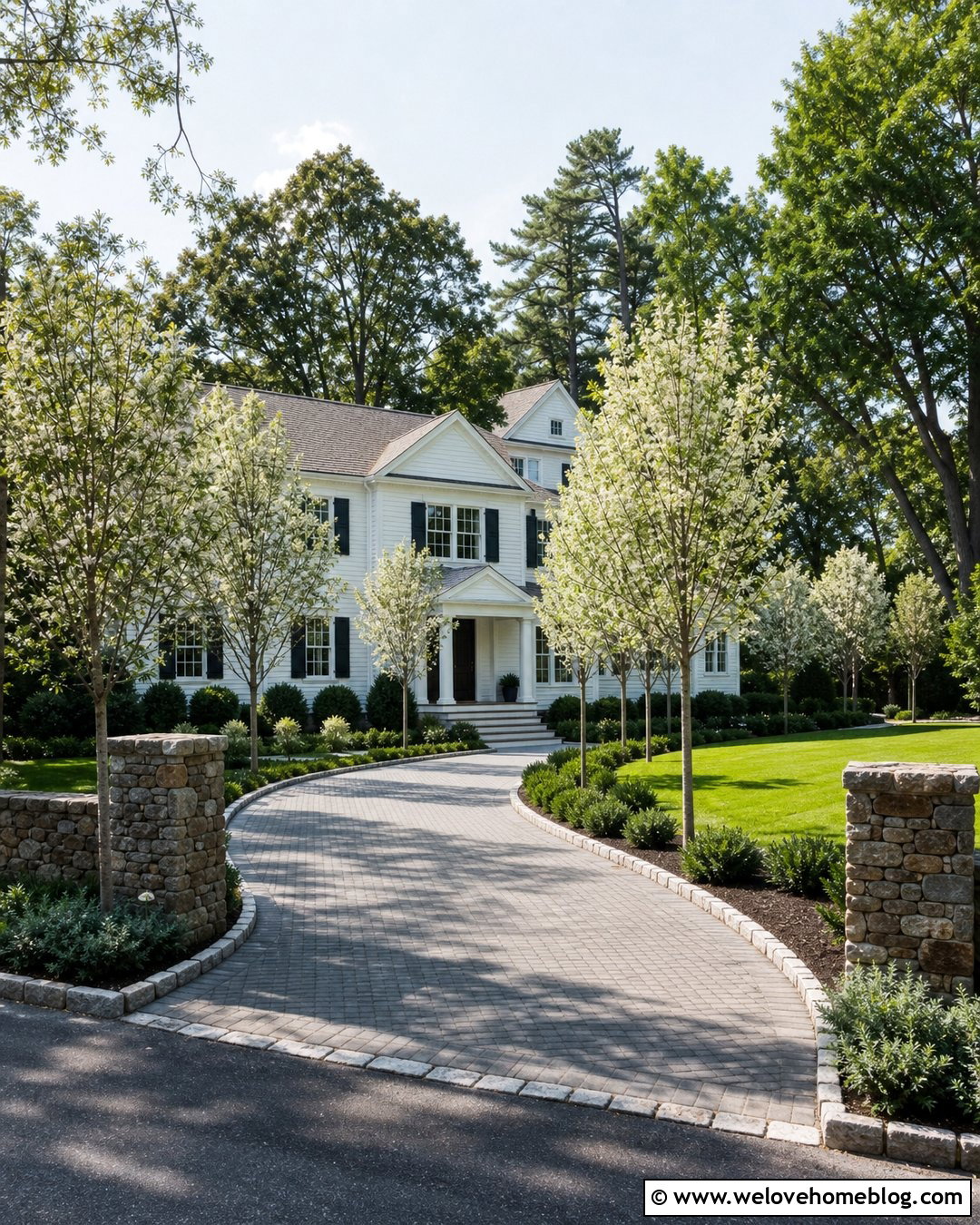 Tree Lined Driveway Entrance - 35 End Of Driveway Entrance Ideas
