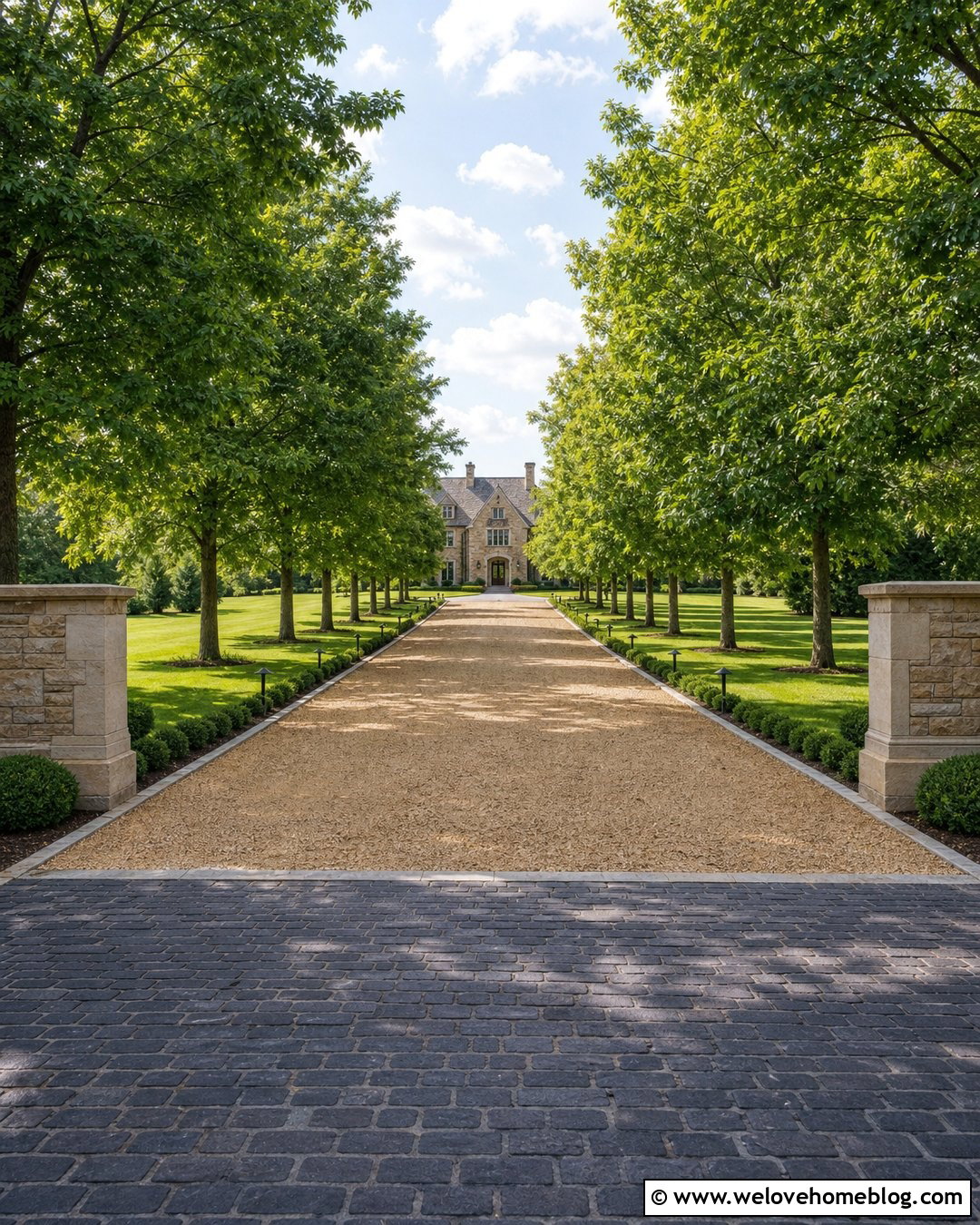 Tree Lined Driveway Entryway - 20 Driveway Entryway Ideas