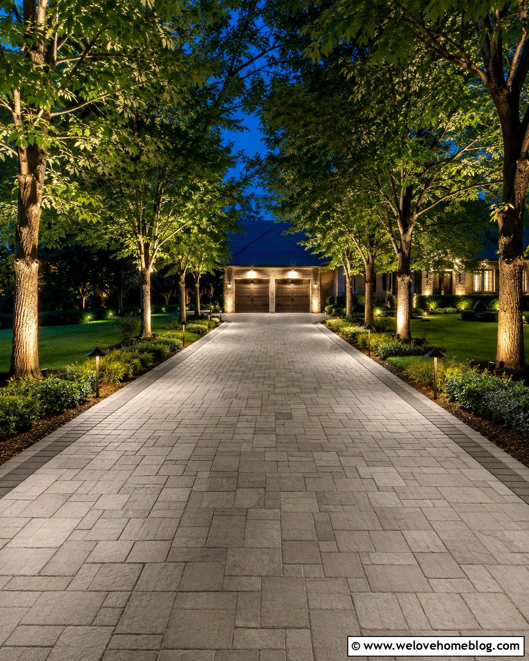 20 Evening Driveway View Ideas for Warm, Inviting Curb Appeal