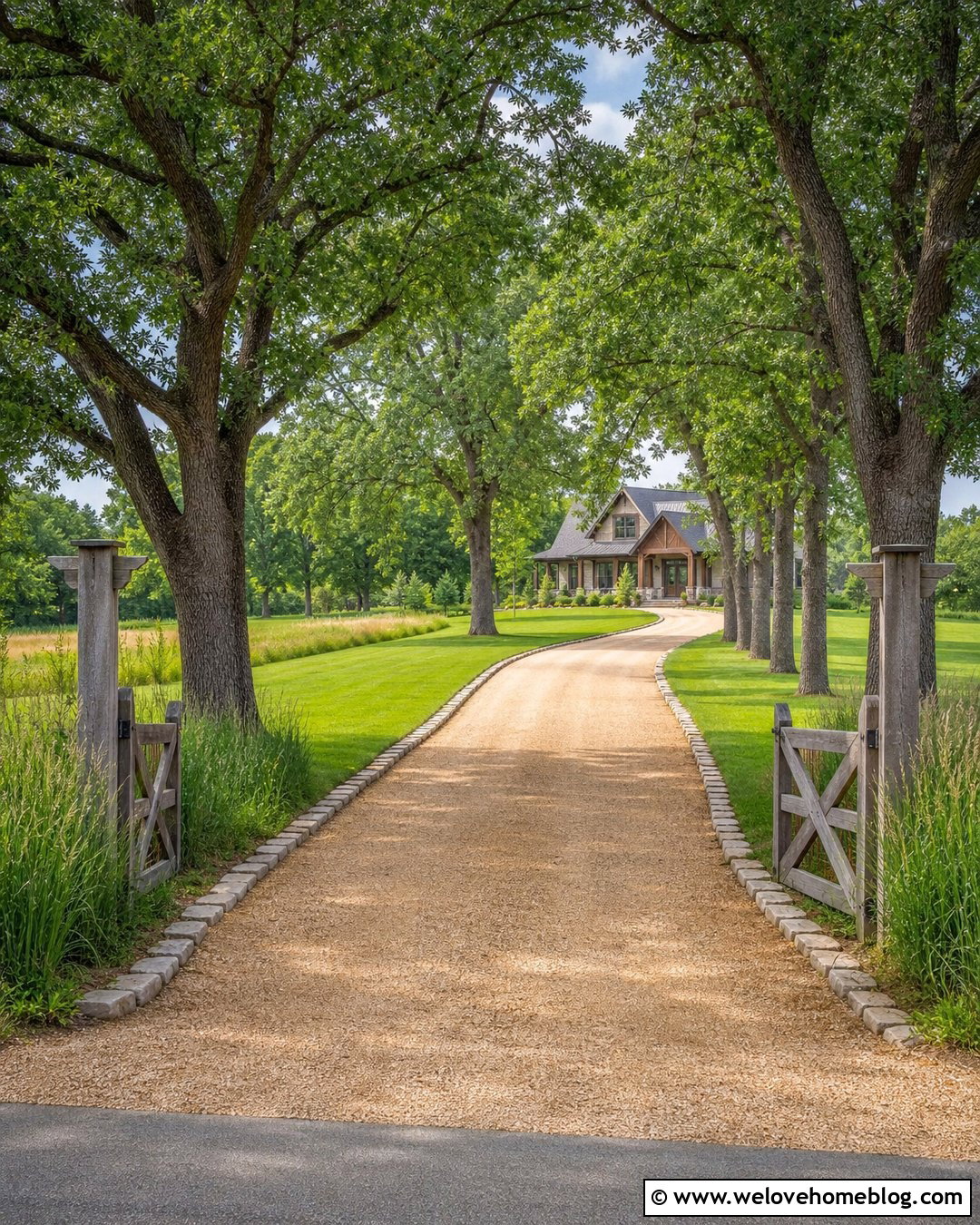 Tree Lined Gravel Acreage Driveway - 20 acreage entrance driveway ideas