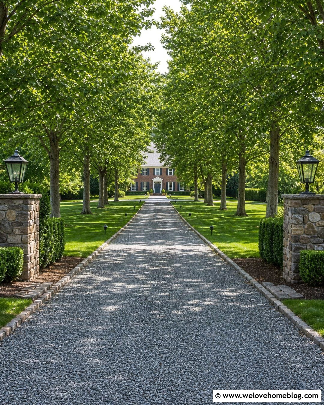 Tree Lined Gravel Driveway Entrance - 25 long driveway landscaping entrance ideas