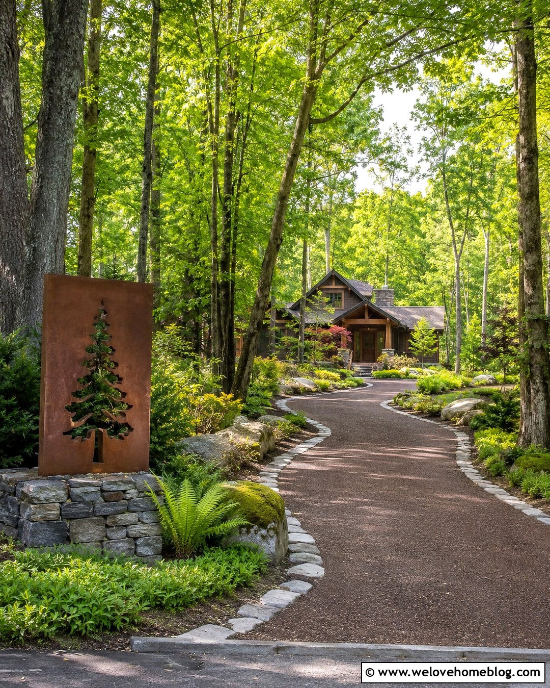 Tree Metal Driveway Sign For Wooded Homes - 20 Metal Driveway Signs Ideas