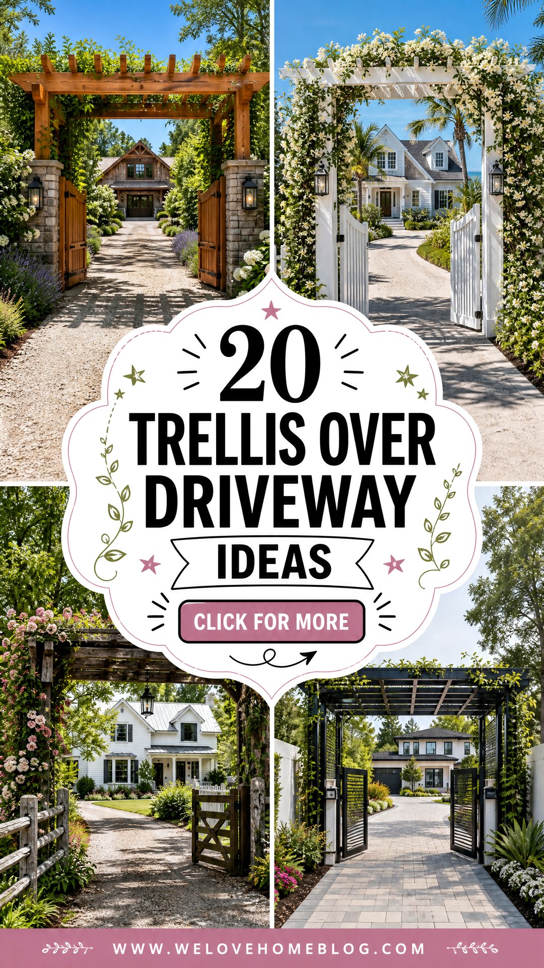 20 Trellis Over Driveway Ideas for a Grand Garden Entrance - 20 Trellis Over Driveway Ideas for a Grand Garden Entrance
