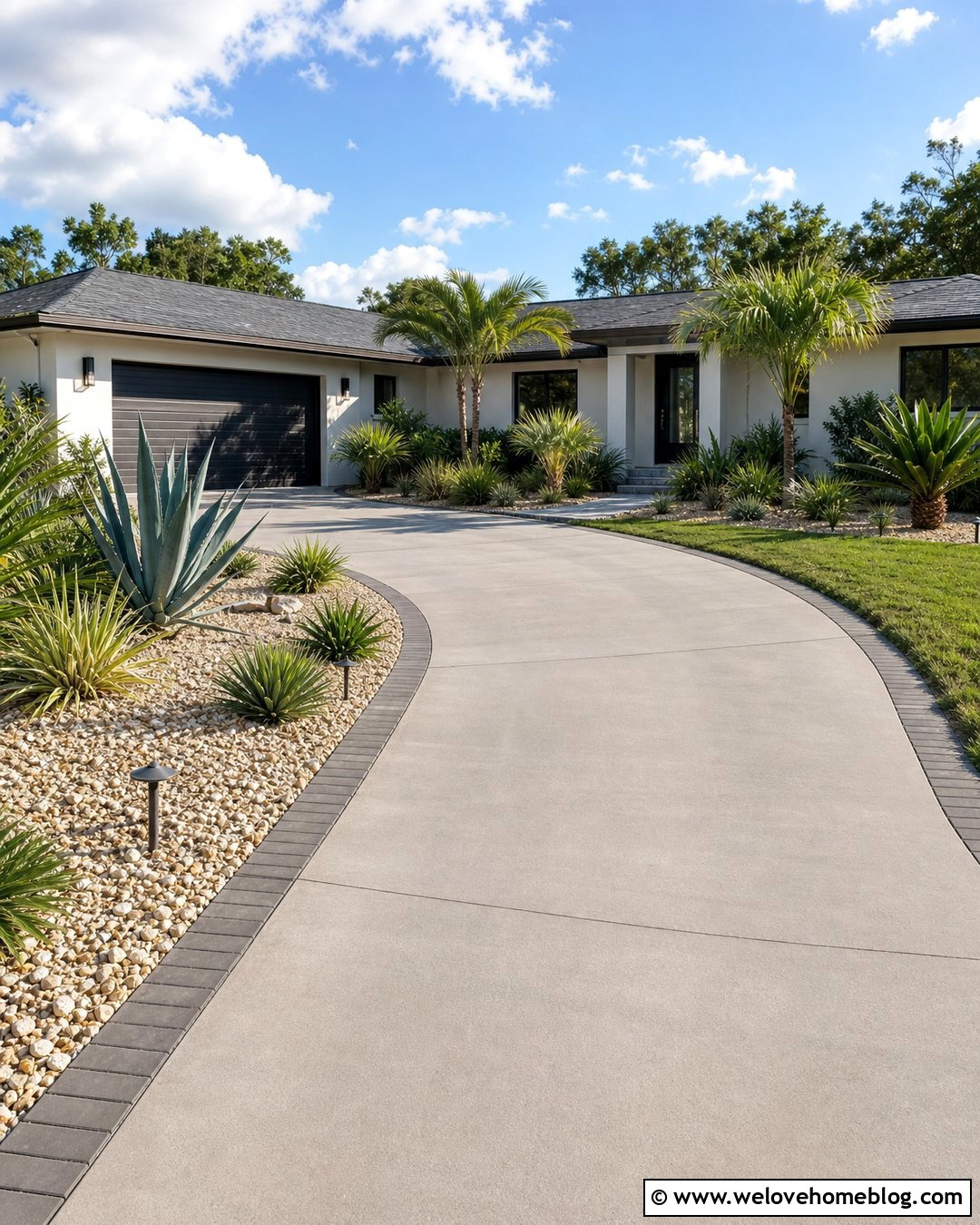 Tropical Driveway With Low Maintenance Plants - 20 tropical driveway scenery ideas